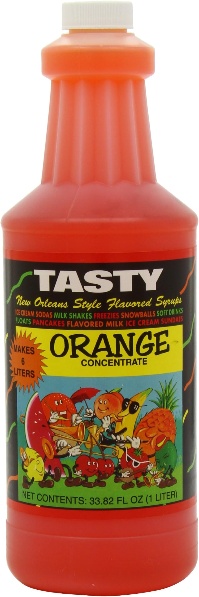 Tasty New Orleans Style Flavored Syrup, Orange, 33.82 Ounce (Pack of 6)