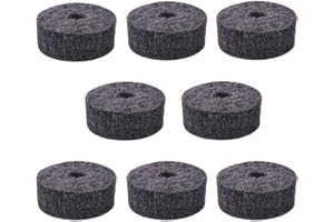 WINGPOWER 8 Pcs Cymbal Felt Washer Set, Drum Cymbal Felt Pads Set, Replacement Parts Accessories, Cymbal Washer, Black