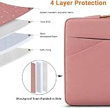 TECOOL 15.6 Inch Laptop Sleeve Pink Protective Case with Handle and Pockets view 5