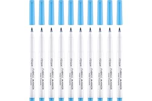 YISAN 10 Pack Blue Fabric Markers,Water-Soluble & Erasable,Sewing Marking Pens,70597