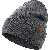 Home Prefer Mens Winter Hats Acrylic Knit Cuff Beanie Cap Warm Womens Beanie Hat