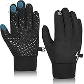 JIAN YA NA Kids Touchscreen Winter Cycling Gloves: Windproof Thermal Non-Slip Gloves Lightweight Cold Weather Mittens of Age 4-12 Years