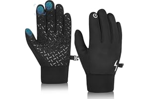 JIAN YA NA Kids Touchscreen Winter Cycling Gloves: Windproof Thermal Non-Slip Gloves Lightweight Cold Weather Mittens of Age 4-12 Years