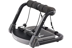 ZELUS Ab Machine with Resistance Bands for Home Gym, 2 in 1 Ab Workout Equipment with Rebound Assist 4 Intensities, Core Strength Trainer Whole Body Exercise Fitness Equipment for Home Workouts