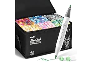 Ohuhu Alcohol Based Brush Markers -Double Tipped Art Marker Set for Artists Adults Coloring Sketch Illustration - Brush & Fine Dual Tips - 216 Colors - Honolulu B of Ohuhu Markers - Refillable Ink