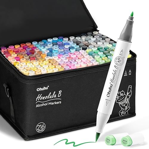 Ohuhu Alcohol Based Brush Markers -Double Tipped Art Marker Set