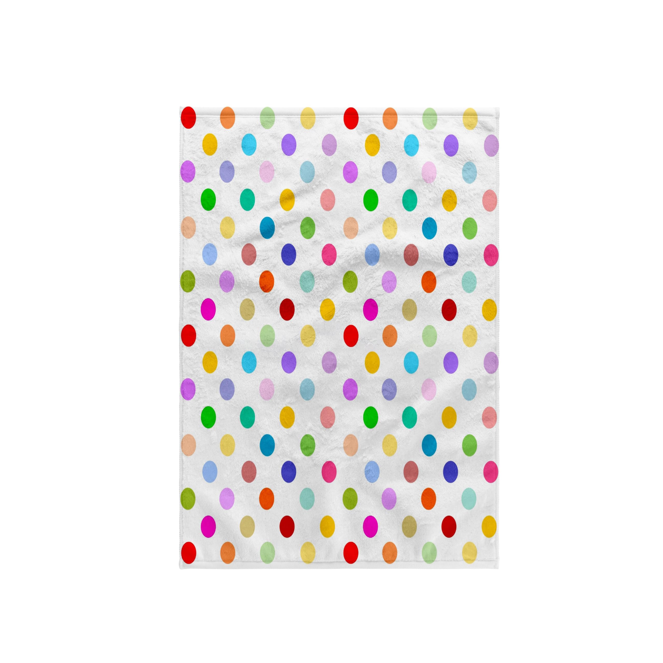 3dRose Rainbow Multi Polka Dots on White, Colourful Cute and Girly Pattern Towel, 15 x 22-Inch