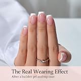 BTArtbox XCOATTIPS White French Tip Press On Nails S Square Pink view 3