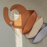 Moonkie Baby Bibs 2Pcs Silicone Waterproof Feeding Bibs BPA Free Pale Mauve view 8