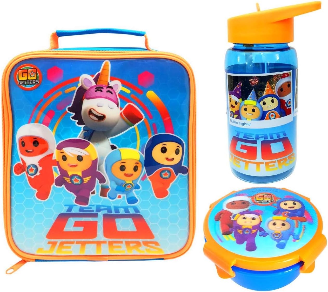 Go Jetters Lunch Bag, Tritan Hydration Bottle (450ml) and Snack Pot