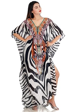 Lace Up Animal Print Full Length Long Dress Woman Kaftans