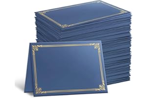 SADOUP 30 Packs Certificate Covers,Navy Blue Cardboard Diploma Cover,Certificate Holders Gold Foil Border,for Letter Size 8.5 x 11 Inch Awards and Certificates