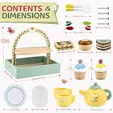 Airlab Wooden Tea Set for Toddlers Daisy Design Beach Safe Beech Wood view 7