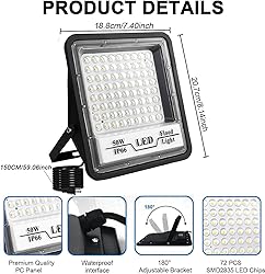 CREATESTAR 2 Pack LED Flood Lights Outdoor, 50W