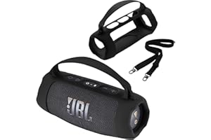 CBDYWVR Silicone Cover Case Compatible with JBL Charge 5/Charge 5 Wi-Fi Wireless Bluetooth Speaker,JBL Charge 5 Travel Carrying Protective Case with Shoulder Strap, for JBL Charge 5 Speaker (Black)