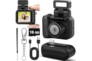 Relaxweex Mini Digital Camera Keychain with Flash Light 1080p Tiny Camera Mini Retro Micro Dv/Camcorder with 600 Mins Battery Life Compact Portable Recorder for Travel Study Recording(Black,16 GB)