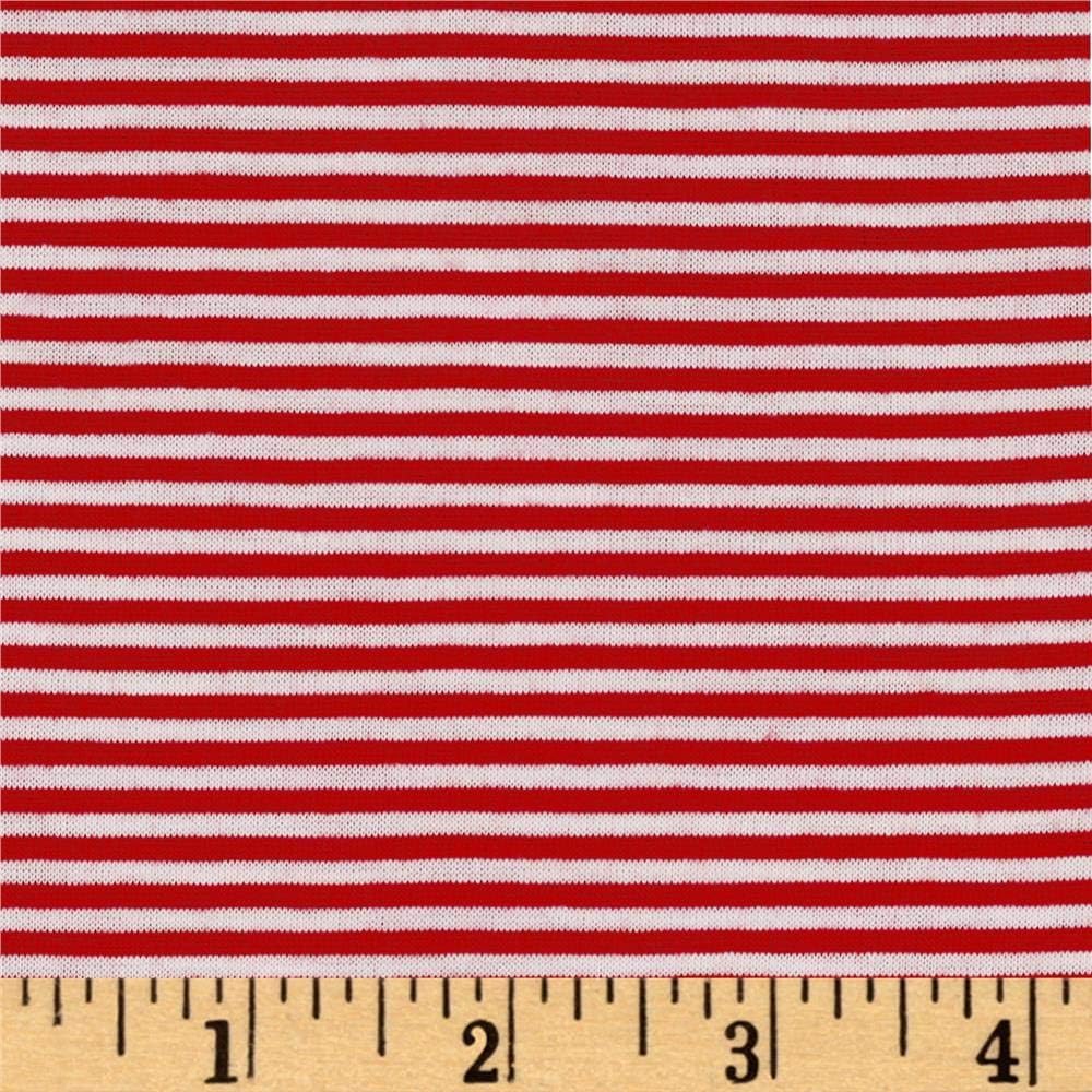 Lavitex White/Red Pin Stripe Jersey Knit Fabric by The Yard