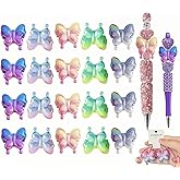 20 Pcs Butterfly Acrylic Beads for Crafts - Fits for Beaded Pens & Jewelry Making - DIY Supplies