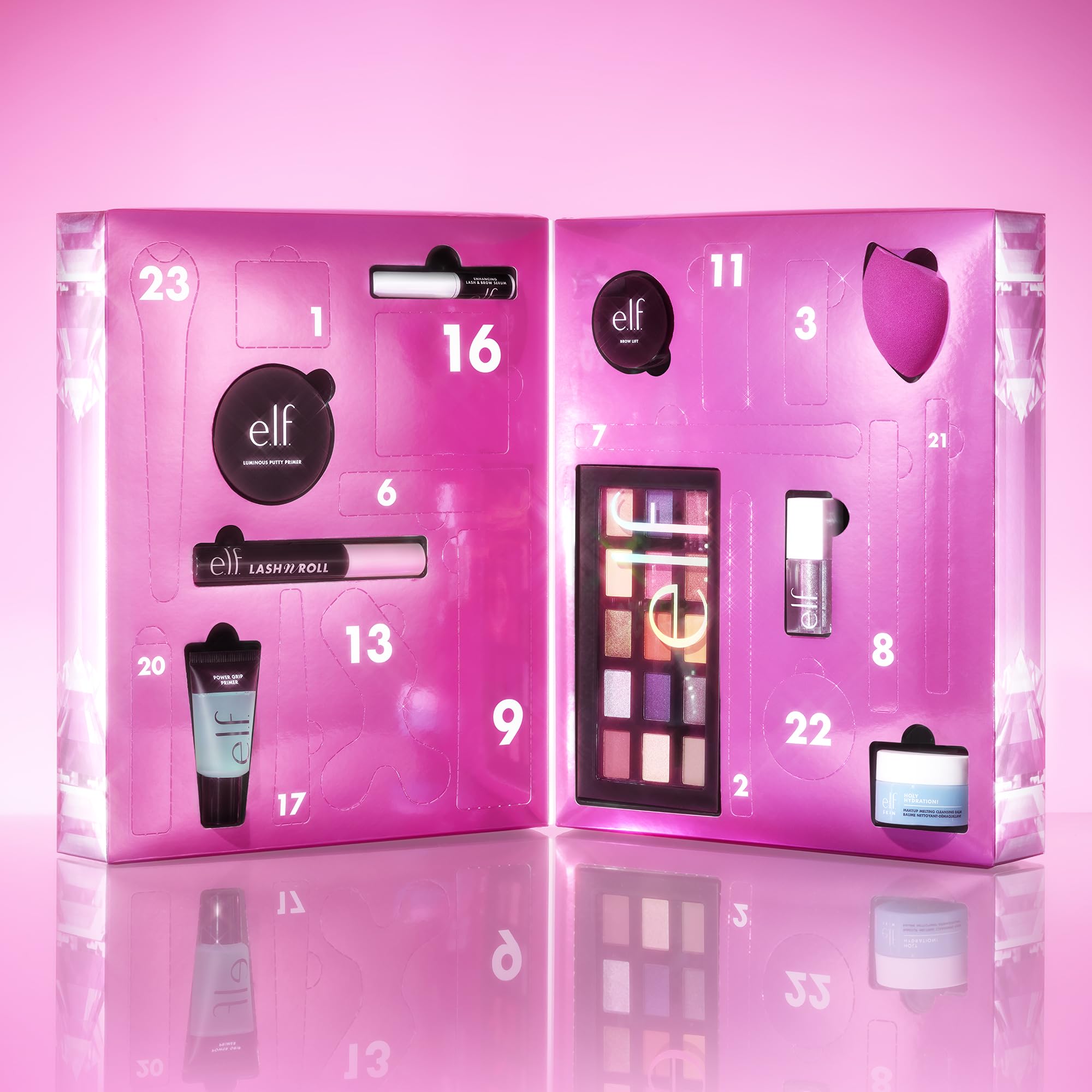 e.l.f. Sleigh the Holidays 24-Day Advent Calendar 2025, Skincare Essentials & Festive Makeup In Limited-Edition Shades, Vegan & Cruelty-Free