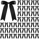 Riceshoot 50 Pcs Twist Tie Bows 3.5x5 Inch Satin Ribbon Bow for Gift Wrapping Bag Cake Craft DIY Valentine's Day Wedding Birthday Party Decor