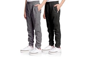 DKNY Boys Sweatpants - 2 Pack Soft Performance Fleece Athletic Sweat Pants - Active Joggers for Boys with Elastic Waistband