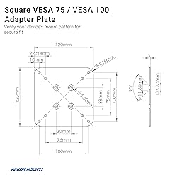 ARKON Mounts Square VESA 75 / VESA 100 Adapter