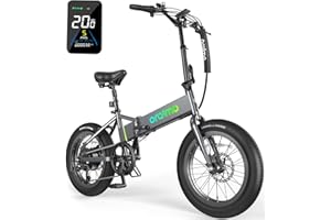 Oraimo Folding Electric Bike for Adults, 750W Brushless Motor(Peak 1000W), 48V 12Ah Hidden Battery Up to 50 Miles, 3.5H Fast Charge, 20" Fat Tire Ebike, 7 Speed Gear, Complies to UL2849