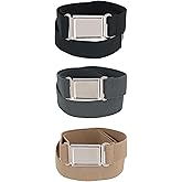 CTM Kids' Adjustable Elastic Belt with Magnetic Buckle (Pack of 3 Colors)