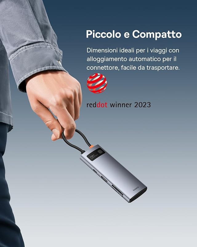 Hub USB C 7 in 1 Adattatore con HDMI 4K@60Hz, PD 100W, 3 USB-A 3.0 5Gbps, Lettore Schede SD/TF, Docking Station per Computer Portatili per MacBook/Surface Pro/iPad/Steam Deck/Rog Ally/Samsung