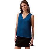 Calvin Klein Jeans Womens Plisse V Neck Tank Top