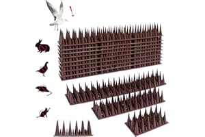 Ephoou 20 Pack Upgraded Irregular Anti Bird Spikes for Outside, 19.68 Ft Bird Squirrel Raccoon Pigeon Cats Animal Spikes for Fences & Roofs 2 Lengths Spikes to Keep Birds Away, Brown