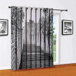 Toopeek - Cortina para puerta corredera de sala de estar, color blanco