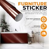 vgoltd Gloss Self-Adhesive Vinyl Wrap Dark Brown 90x100 cm view 2