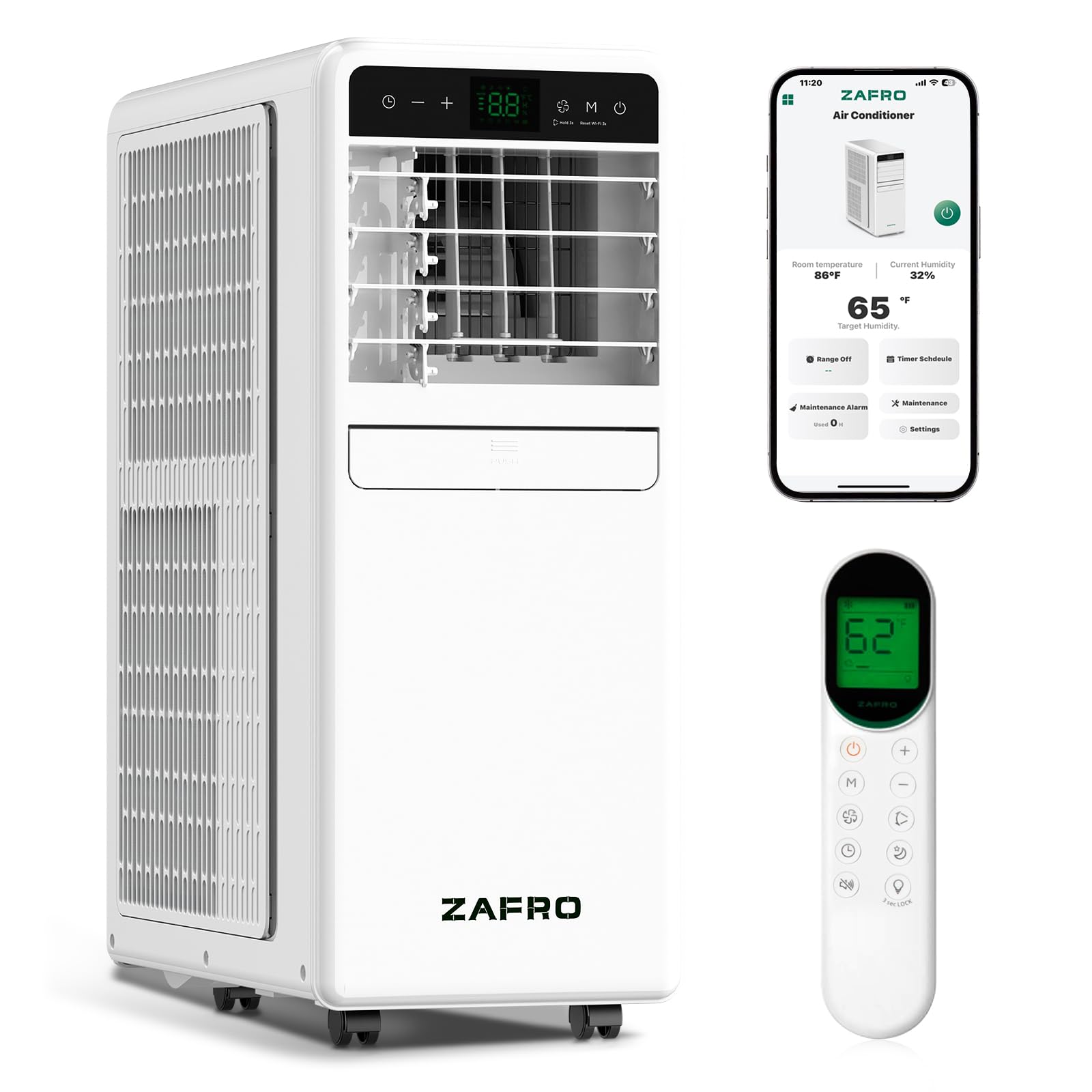 Photo 1 of  ****BRAND NEW ITEM*****
10,000 BTU Portable Air Conditioner, 3-IN-1 Smart AC Unit with Fan/Dehumidifier/Drainage-free Cooling, APP/Voice/Remote/Touch, 47 dB, Sleep Mode, Window Installation Kit, 24H Timer for Home/Office