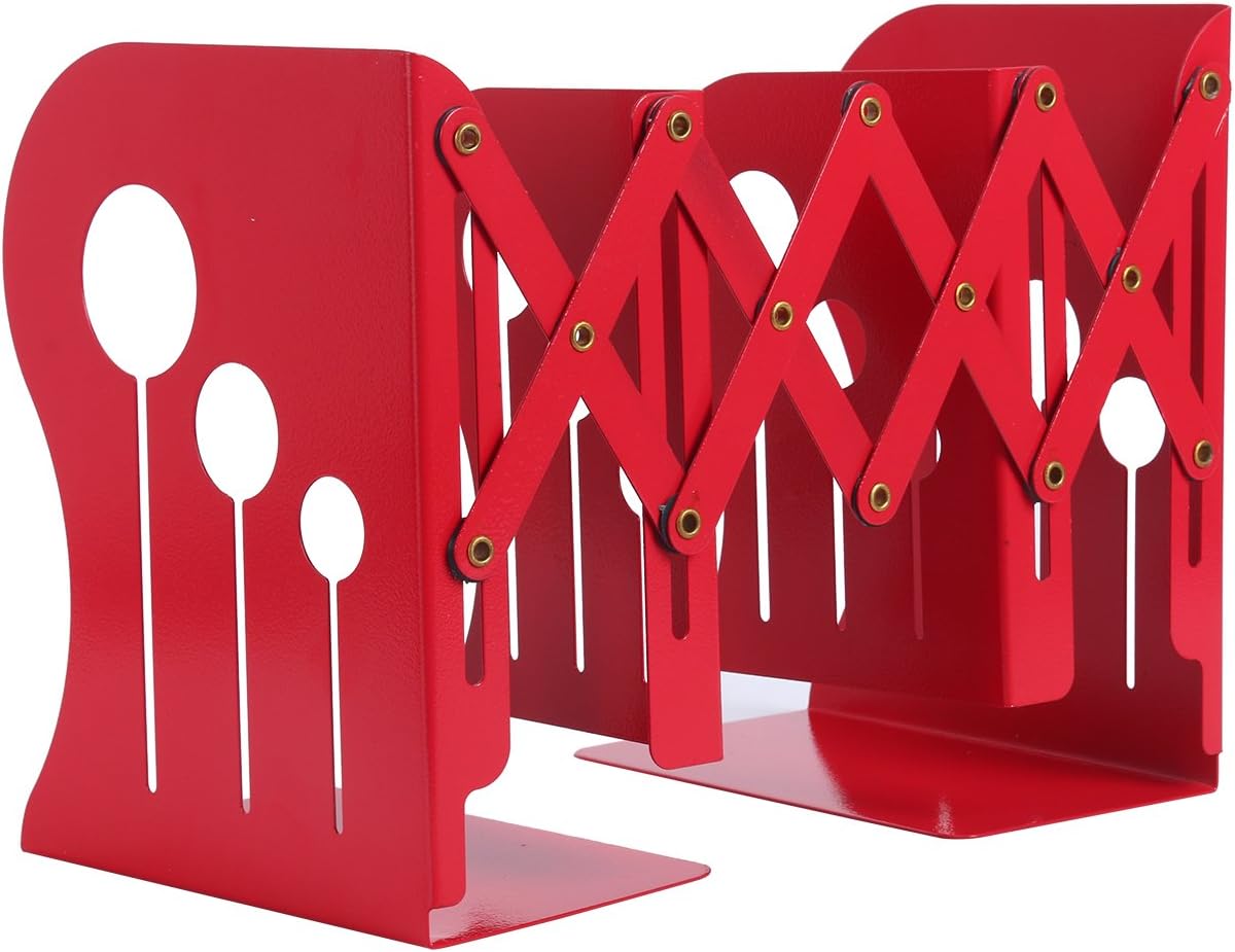 Homend Bookends Metal Iron Adjustable Books Holder Stand Desk Heavy Duty Nonskid