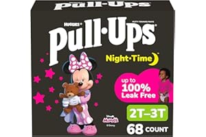 Pull-Ups Girls' Nighttime Potty Training Pants, Training Underwear, 2T-3T (16-34 lbs), 68 Ct, Packaging May Vary