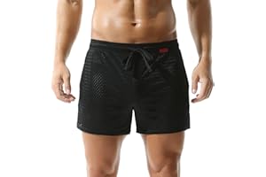 GENEMEN Mens Mesh Running Shorts Drawstring Athletic Gym Workout Sweat Short with Pockets