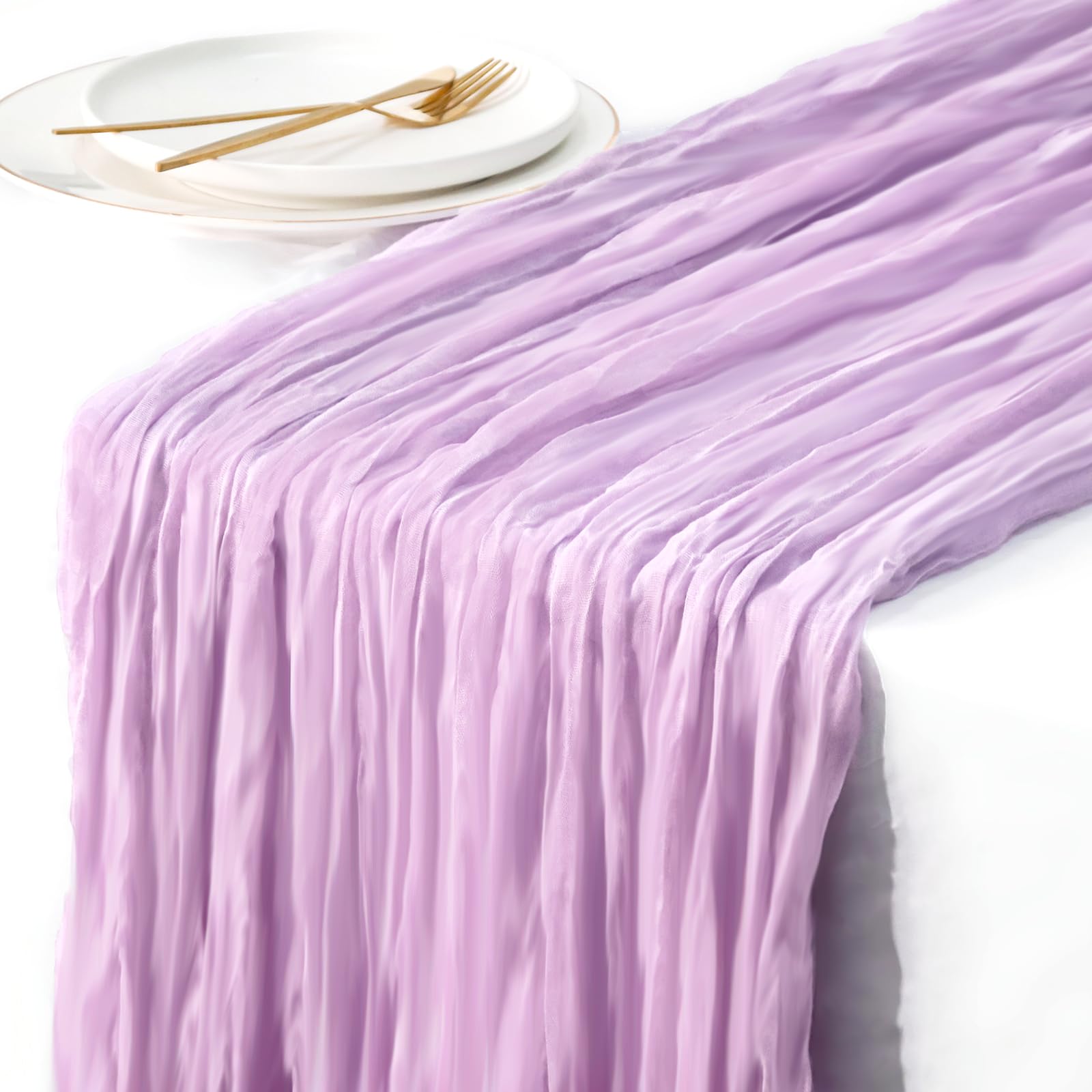 Photo 1 of 3 Pack 160in Lilac Cheesecloth Table Runners - 13.3ft Long Purple Gauze Table Runner Light Purple Cheese Cloth Runner - Lilac Table Cloth for Wedding, Bridal Baby Shower Decorations