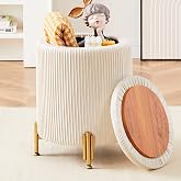 Storage Ottoman with Metal Legs,Velvet Upholstered Seat for Dorm,Bedroom | 21L/23Qt Storage Space,Support 300lbs Padded Footrest,Modern Reversible Lid Coffee Table for Living Room