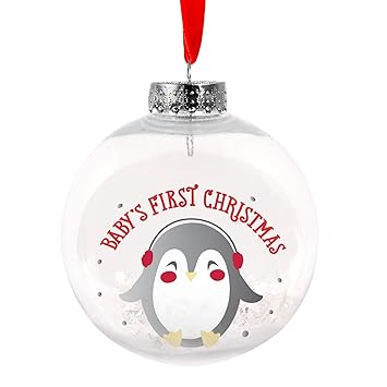 baby's first christmas penguin ornament