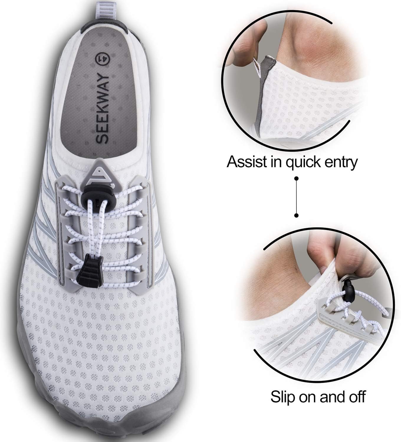  | SEEKWAY Mens Womens Water Shoes Quick-Dry Aqua Sock Barefoot Athletic Sports Shoes for Outdoor Beach Swim surf Walking Diving Boating Hiking Pool | Water Shoes