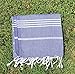 Paramus 100% Cotton Pestemal Turkish Bath Towel (Navy, 1)