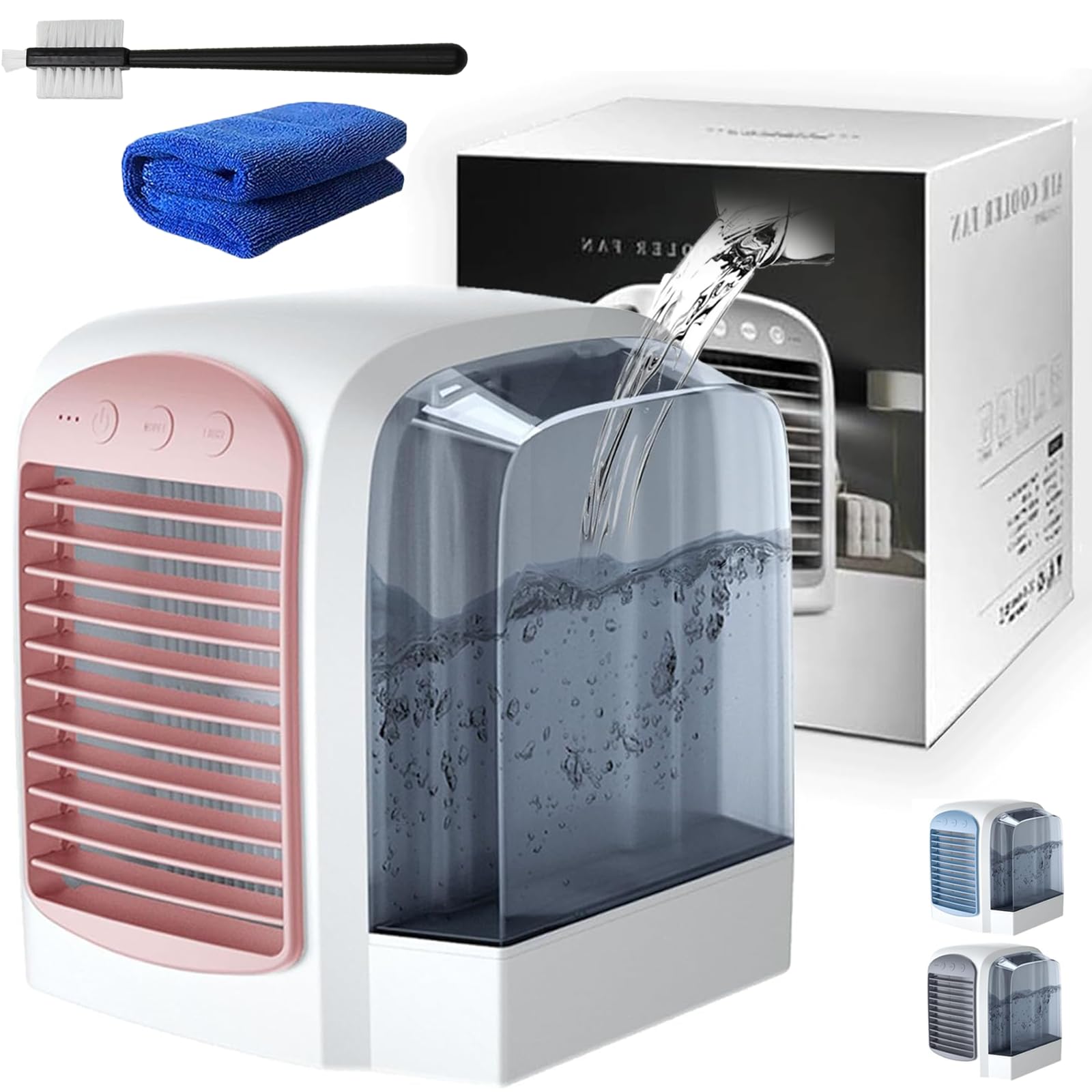 Air Conditioner, Portable Ac, USB Rechargeable Low Noise Personal Cooling Fan, Fast Cooling with Dynamic Ice Mist Technology for Desktop, Bedroom, Office (C)