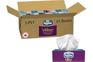 Royale Velour 3 Ply Facial Tissue, 24 Tissue Boxes, 72 Tissues per Box