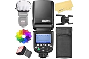 Godox TT685II-N TTL 2.4G GN60 HSS 1/8000S Camera Flash Compatibel for Nikon Cameras,0.1-2.6s Recycle Time,330 Full Power Pops,TCM Instant Conversion,Quick-Release Lock+Softbox+12 Color Filters