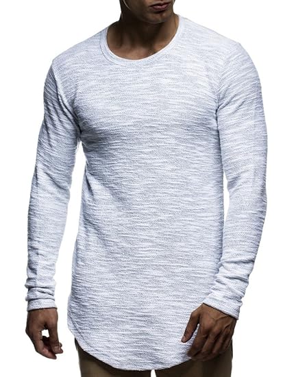 LEIF NELSON Herren Pullover Rundhals-Ausschnitt | Schwarzer Männer Longsleeve | dünner Pulli Sweatshirt Langarmshirt Crew Nec