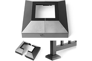 Hulave Split Post Cover, Fits 2x2/4.5x4.5 Base, Indoor/Outdoor Iron Railing, Fence, Stair Base Decorative Skirt Covers (1Pack-Black)