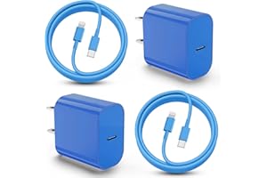 QZVOO 6ft iPhone Charger Fast Charging, for iPhone 14 13 12 Fast Charger,20W USB C Wall Charger with Type C to Lightning Cord, iPhone Fast Charging Cable for iPhone 13/14/12 Pro Max Plus/11,iPad-2Pcs-Blue