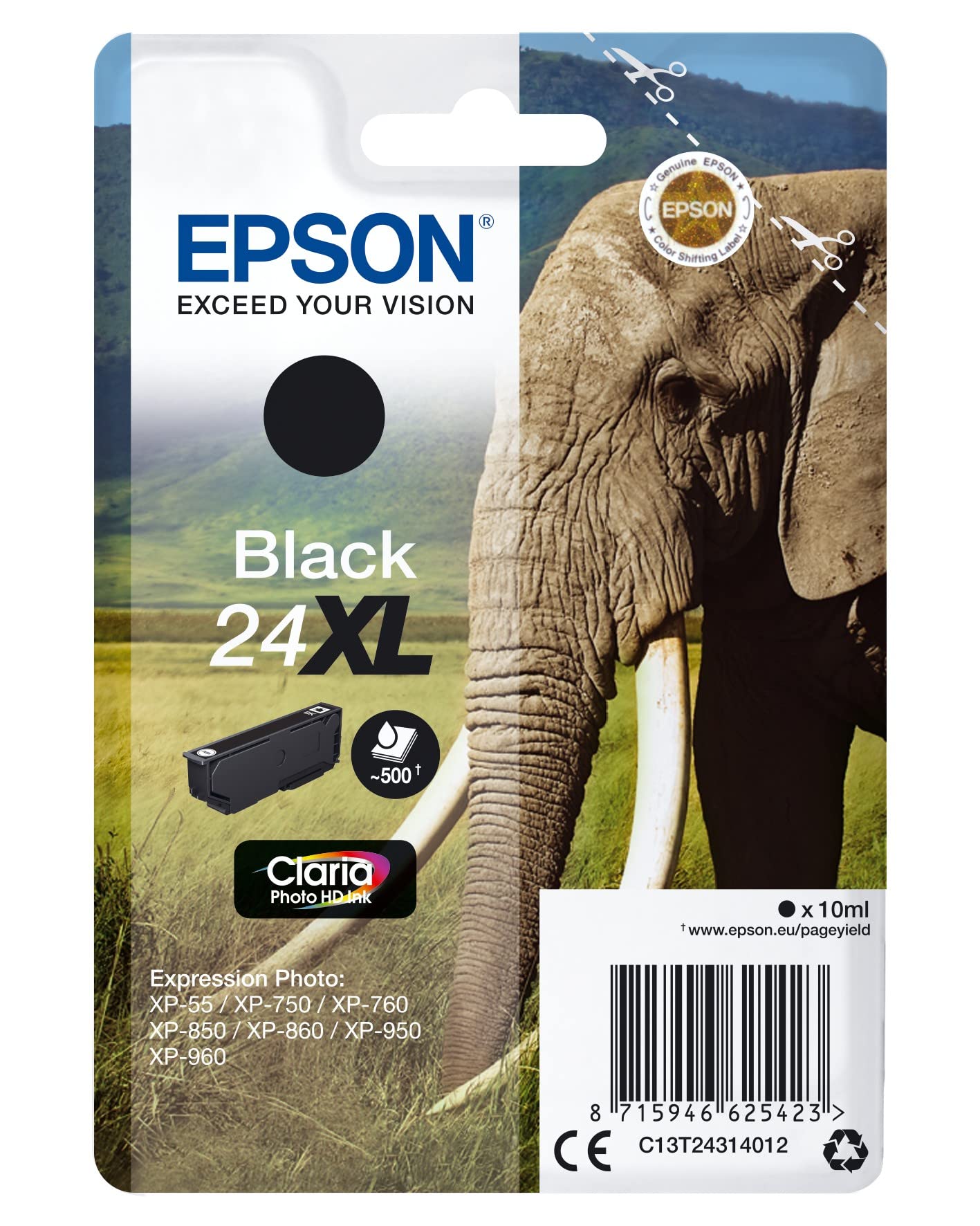 Epson Elephant Ink Cartridge for Expression Photo XP-960 Series - Black
