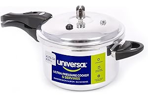 Universal (4.75 Quart / 4.5 Liter) Anti-Rust Ultra Pressure Cooker, Aluminum Pressure Cooker for 5 Servings, Even Heat Distri